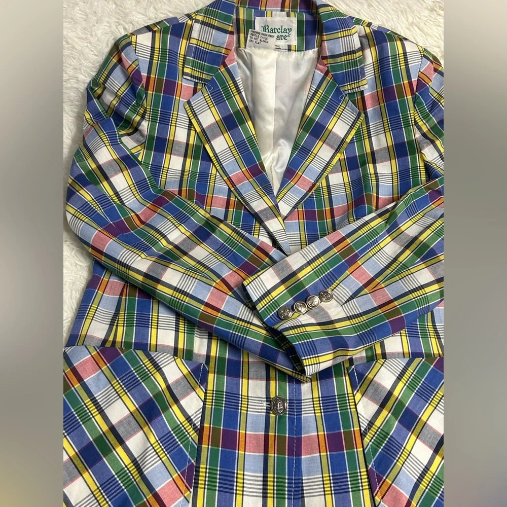 Multicolor Plaid Women's Blazer